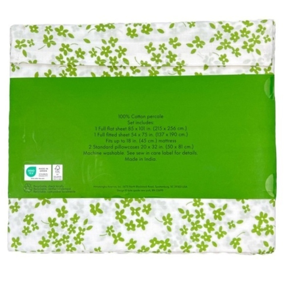 Kate Spade - ‘Green Floral’ Full Size Sheet Set. NWT Firm! No offers! - Picture 2 of 3